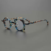 Hagly Vintage Acetate Glasses Frame Geometric Frames Southood Blue Leopard